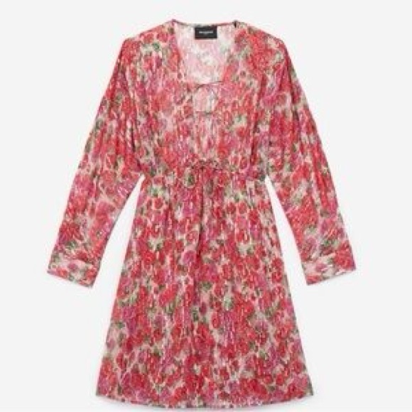 The Kooples Red Floral Mini Dress - Picture 4 of 6
